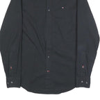 TOMMY HILFIGER Mens Black Button Down Shirt S Cotton Blend Casual Classic