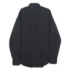 TOMMY HILFIGER Mens Black Button Down Shirt S Cotton Blend Casual Classic