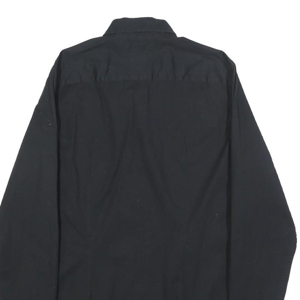 TOMMY HILFIGER Mens Black Button Down Shirt S Cotton Blend Casual Classic