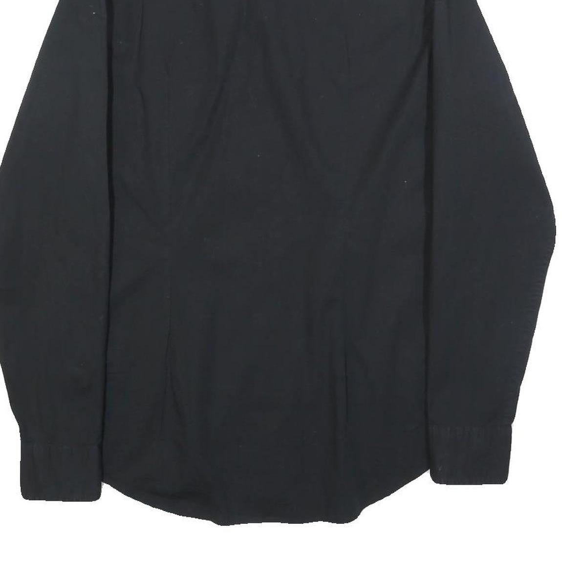 TOMMY HILFIGER Mens Black Button Down Shirt S Cotton Blend Casual Classic