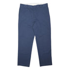 DICKIES Mens Polyester Blend Navy Regular Fit Straight Trousers W40 L32 Workwear