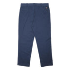 DICKIES Mens Polyester Blend Navy Regular Fit Straight Trousers W40 L32 Workwear