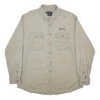 CARHARTT Mens Beige Work Shirt XL Walmart Facility Services Logo Cotton Blend