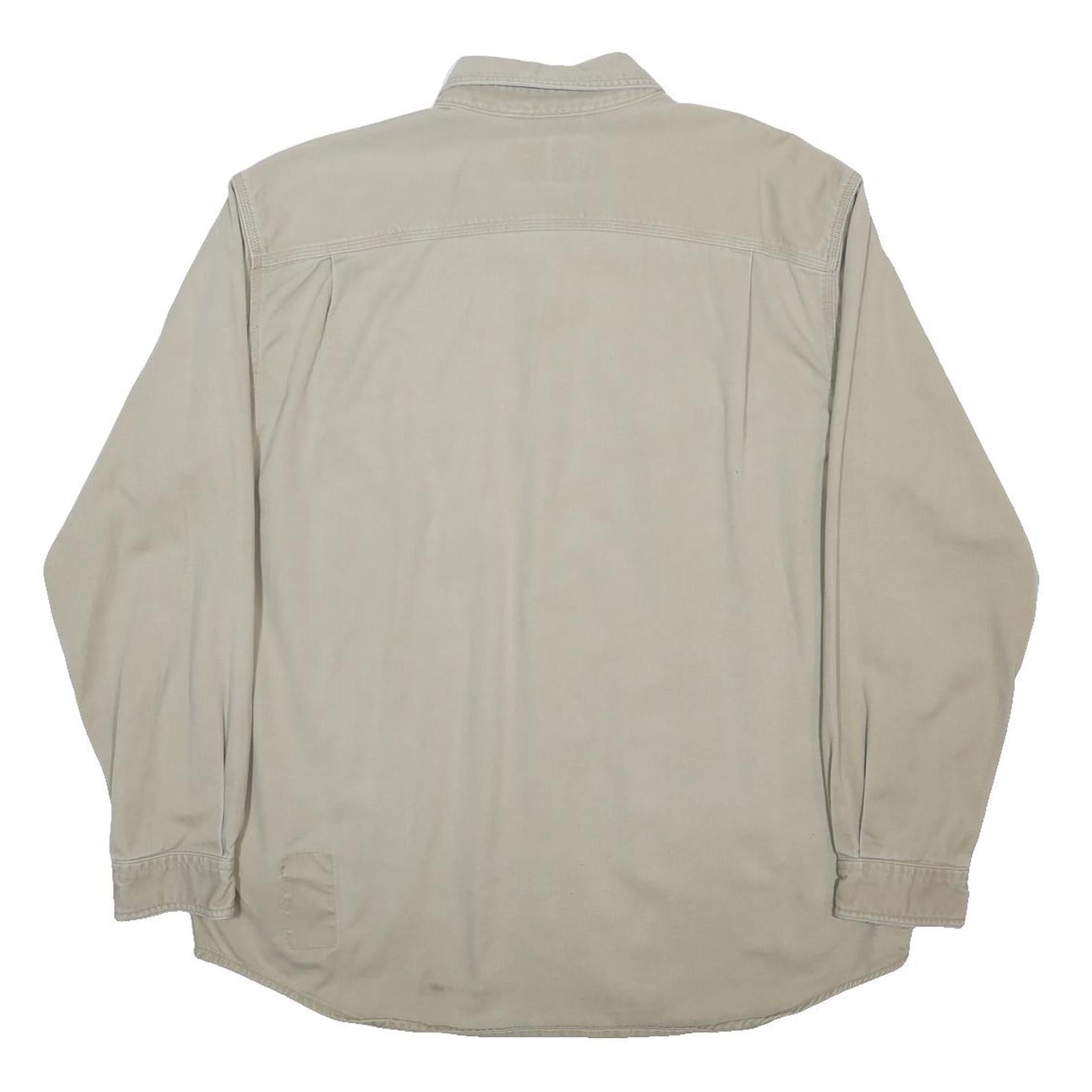 CARHARTT Mens Beige Work Shirt XL Walmart Facility Services Logo Cotton Blend