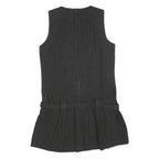 ZARA Womens Grey Wool Blend Sleeveless Mini Dress L Pleated Design Elegant