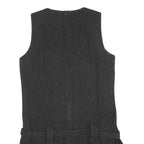 ZARA Womens Grey Wool Blend Sleeveless Mini Dress L Pleated Design Elegant
