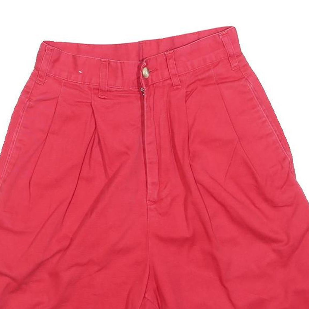 GIORDANO Womens Shorts Red Casual XXS W24 Cotton Blend Pleated