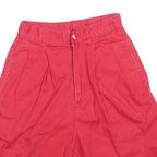 GIORDANO Womens Shorts Red Casual XXS W24 Cotton Blend Pleated