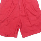 GIORDANO Womens Shorts Red Casual XXS W24 Cotton Blend Pleated