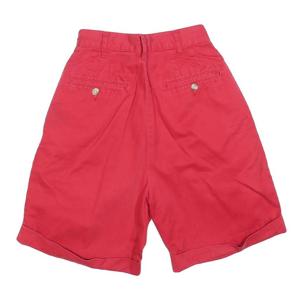 GIORDANO Womens Shorts Red Casual XXS W24 Cotton Blend Pleated