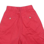 GIORDANO Womens Shorts Red Casual XXS W24 Cotton Blend Pleated