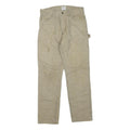 CARHARTT Mens Regular Beige Cotton Blend Workwear Trousers W32 L32 Zip Closure