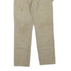 CARHARTT Mens Regular Beige Cotton Blend Workwear Trousers W32 L32 Zip Closure