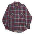 ST JOHN'S BAY Mens Maroon & Blue Plaid Shirt XL Button Cotton Casual