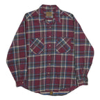 ST JOHN'S BAY Mens Maroon & Blue Plaid Shirt XL Button Cotton Casual