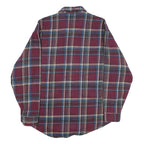 ST JOHN'S BAY Mens Maroon & Blue Plaid Shirt XL Button Cotton Casual