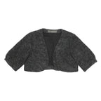 ZARA BASIC Womens Grey Wool Blend Cropped Jacket L Woolblend Short Sleeve