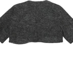 ZARA BASIC Womens Grey Wool Blend Cropped Jacket L Woolblend Short Sleeve