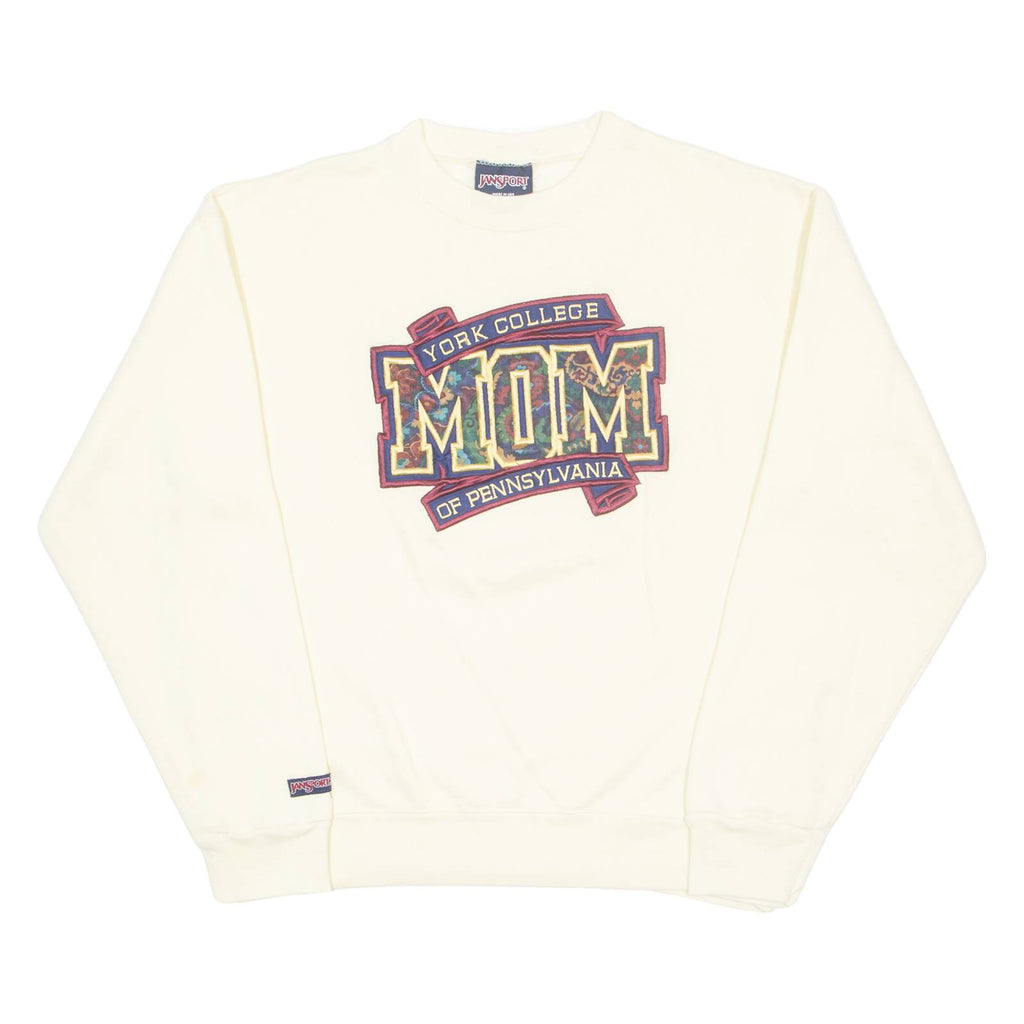 JANSPORT York College Of Pennsylvania MOM Mens Sweatshirt Yellow 90s USA L