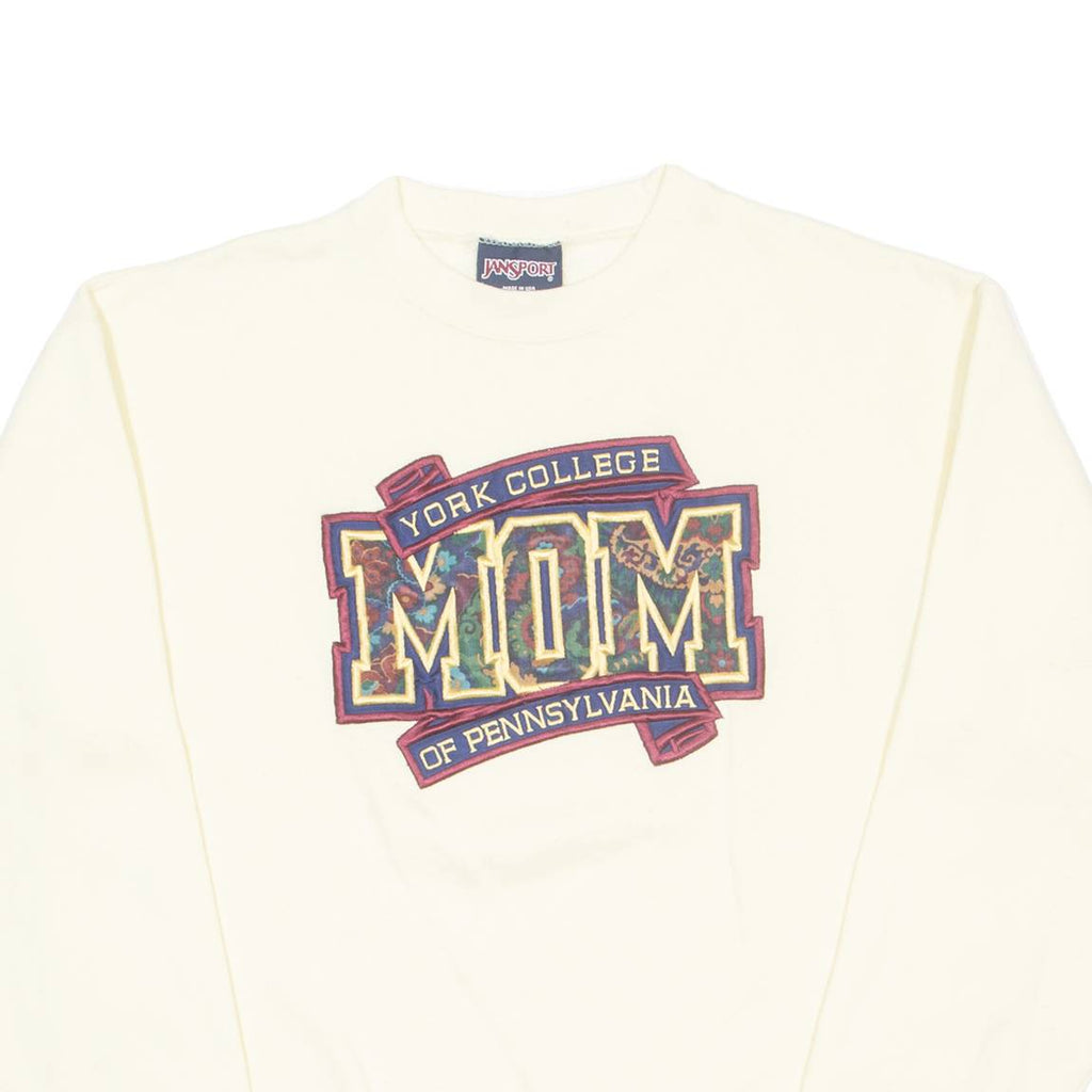 JANSPORT York College Of Pennsylvania MOM Mens Sweatshirt Yellow 90s USA L