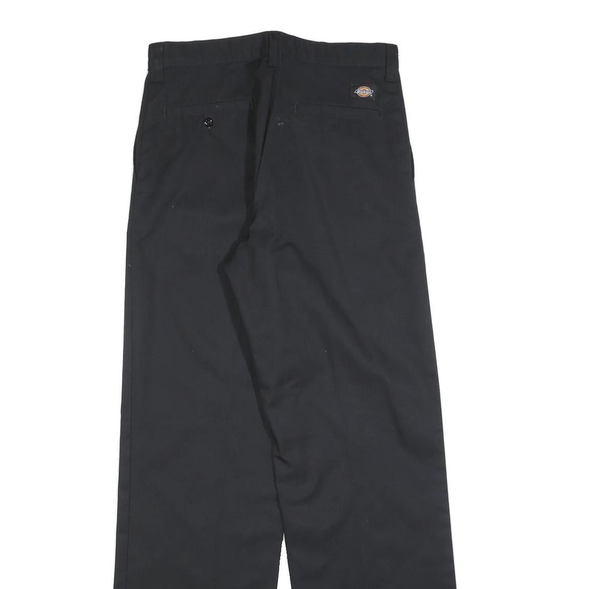 DICKIES Mens Cotton Black Regular Straight Trousers W30 L34 Workwear Casual