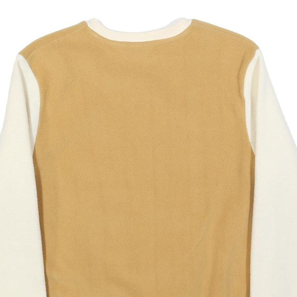 FILA Womens Beige & Cream Logo Crew Neck S Sweatshirt Pocket Drawstring Waist