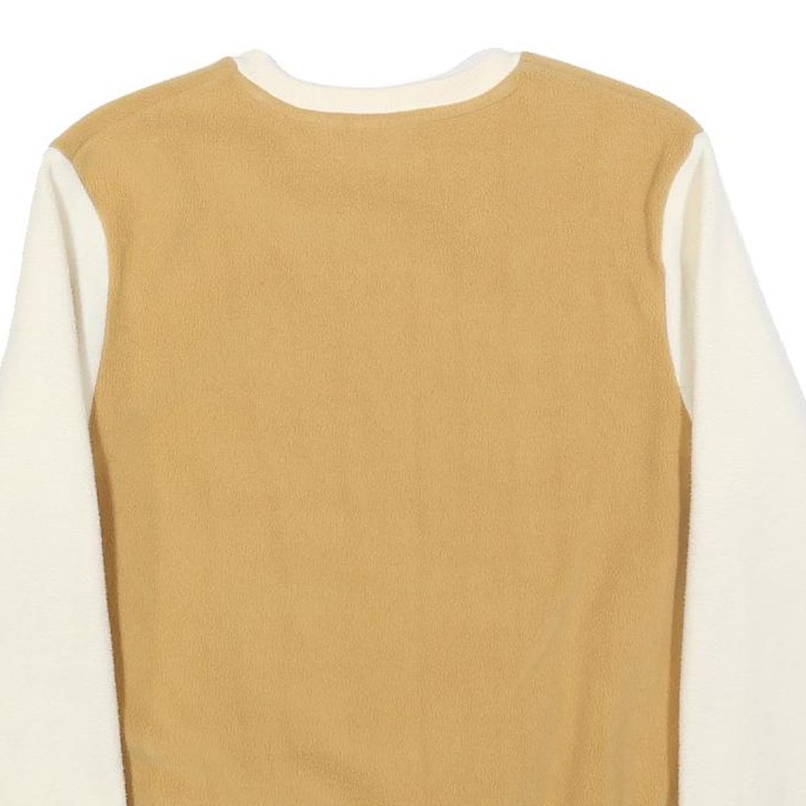 FILA Womens Beige & Cream Logo Crew Neck S Sweatshirt Pocket Drawstring Waist