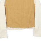 FILA Womens Beige & Cream Logo Crew Neck S Sweatshirt Pocket Drawstring Waist