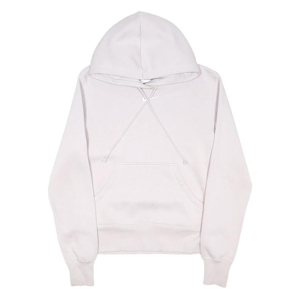 NIKE Womens White Hoodie XS Cotton Blend Pullover Casual Sweatshirt