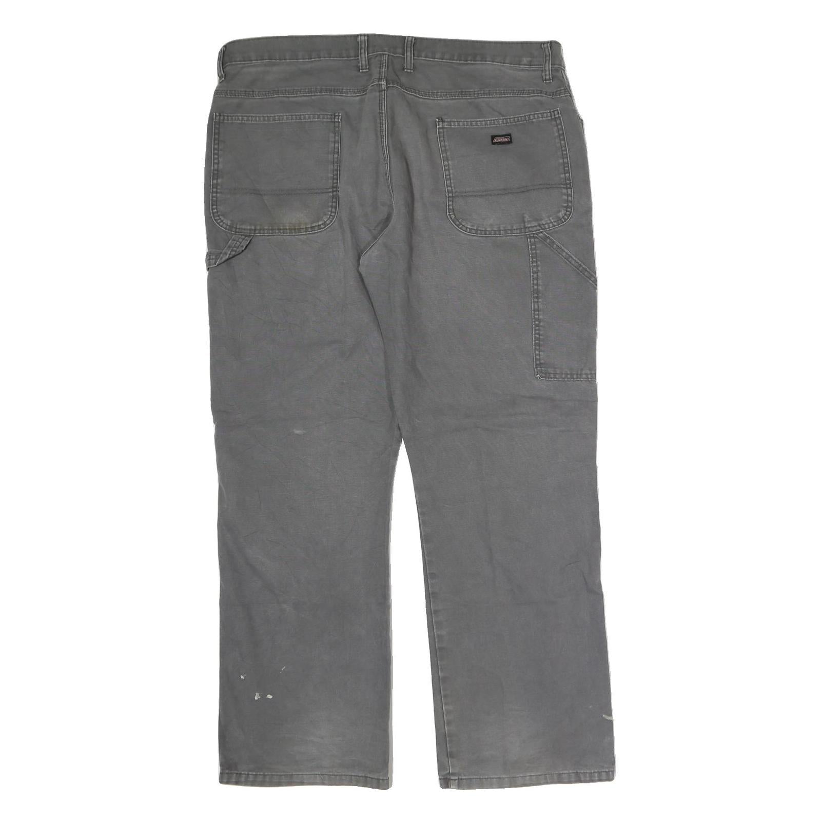 DICKIES Mens Grey Regular Fit Straight Denim Cotton Blend Medium Wash W42 L31