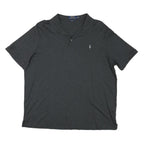 POLO RALPH LAUREN Mens Charcoal Plain Short Sleeve XL Cotton Blend Polo Shirt