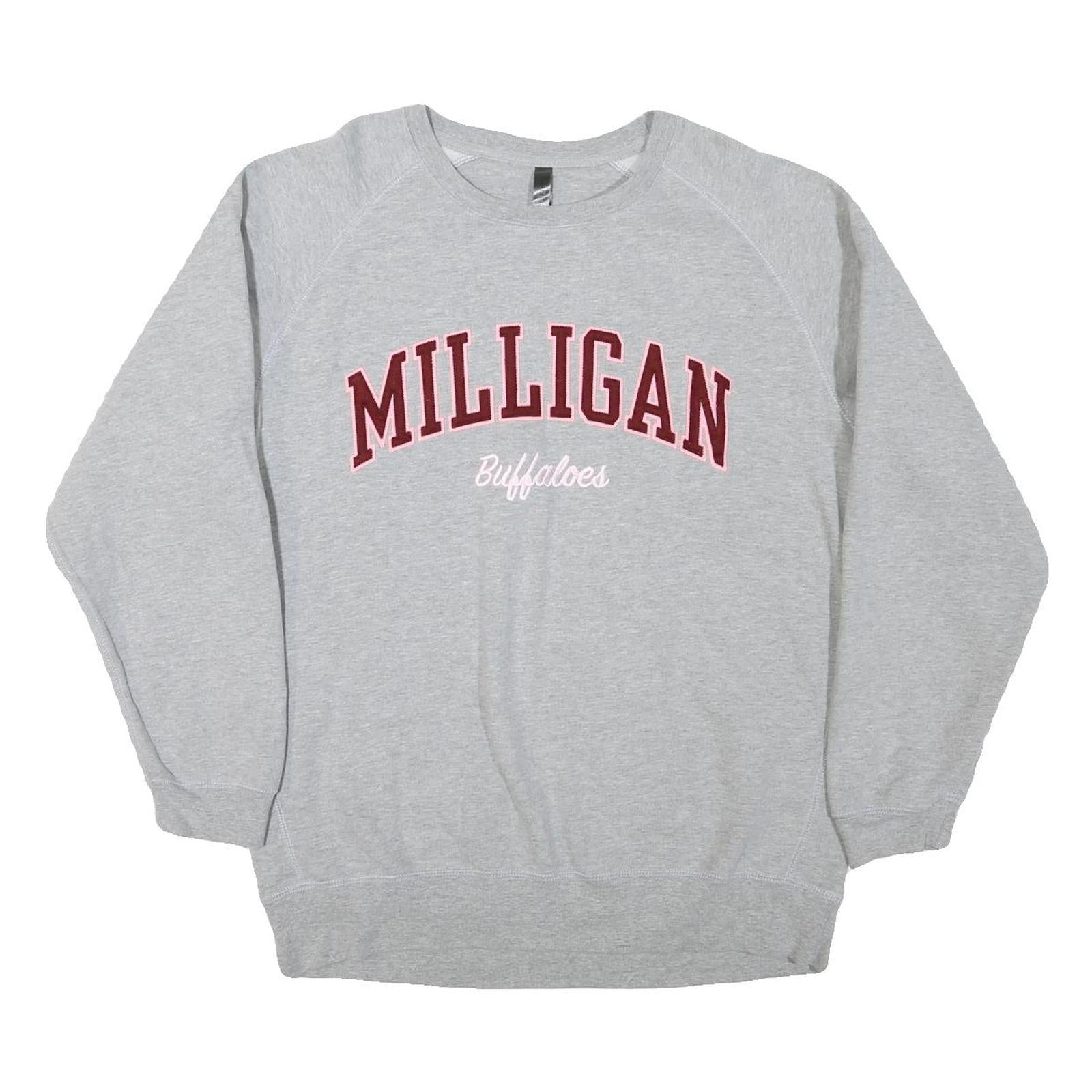 OURAY Mens Grey Milligan Buffaloes Crew Neck L Sweatshirt Cotton Blend Pullover