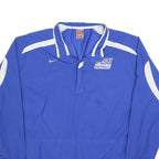NIKE Mens Blue & White Football Track Jacket XL Polyester Blend Zip Sportswear
