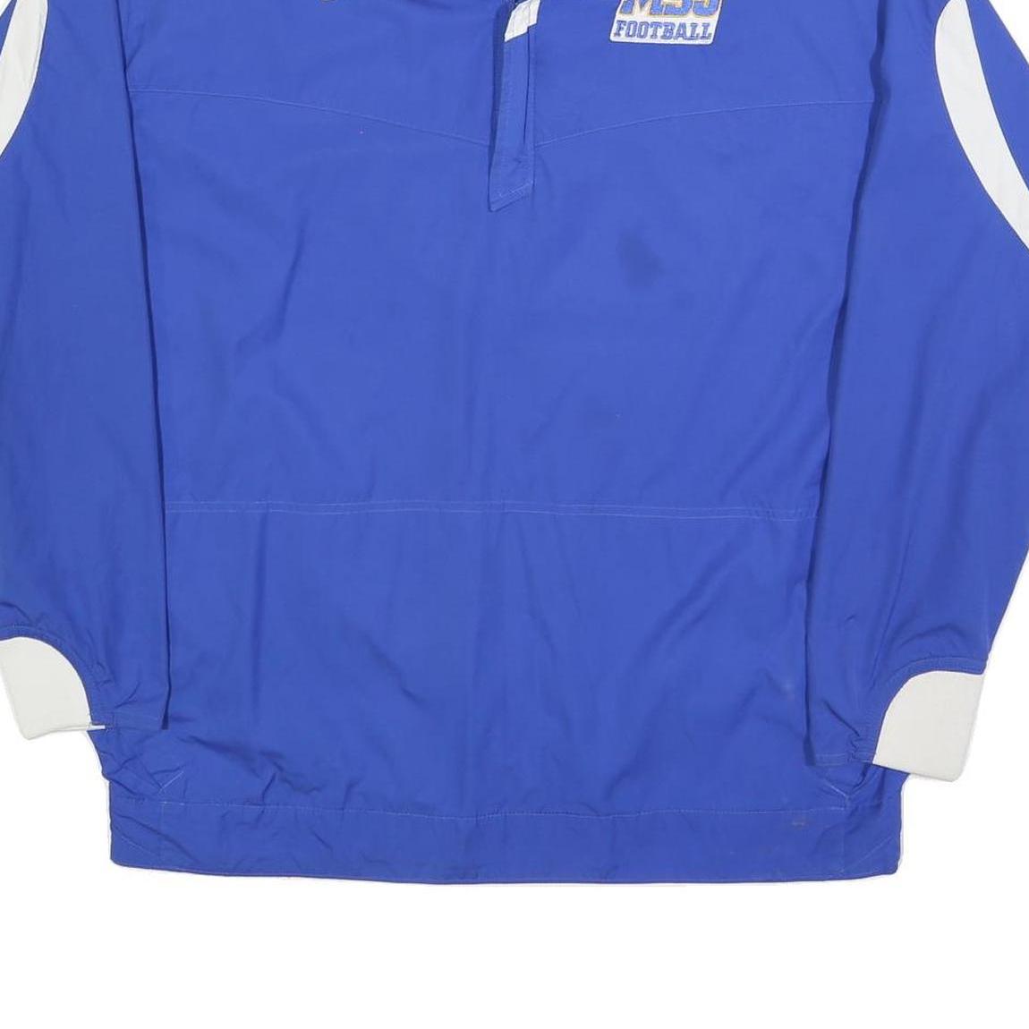 NIKE Mens Blue & White Football Track Jacket XL Polyester Blend Zip Sportswear
