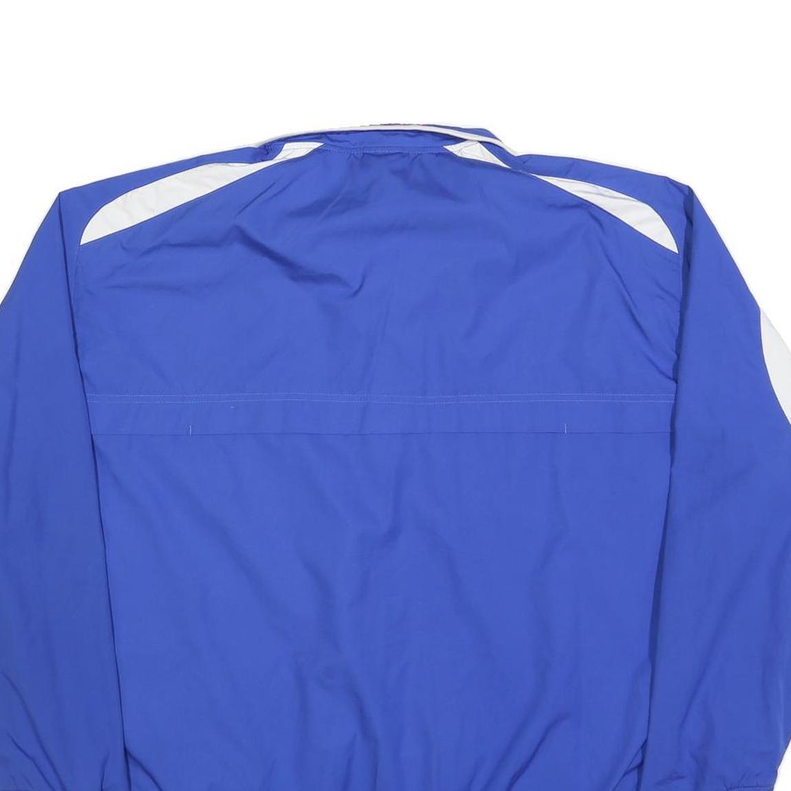 NIKE Mens Blue & White Football Track Jacket XL Polyester Blend Zip Sportswear