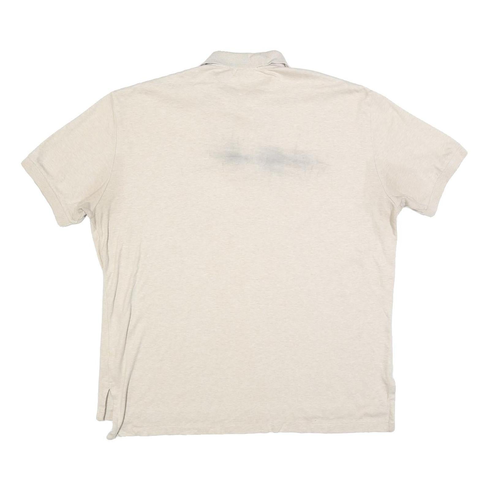 POLO RALPH LAUREN Mens Cream Short Sleeve Plain L Cotton Blend Polo Shirt