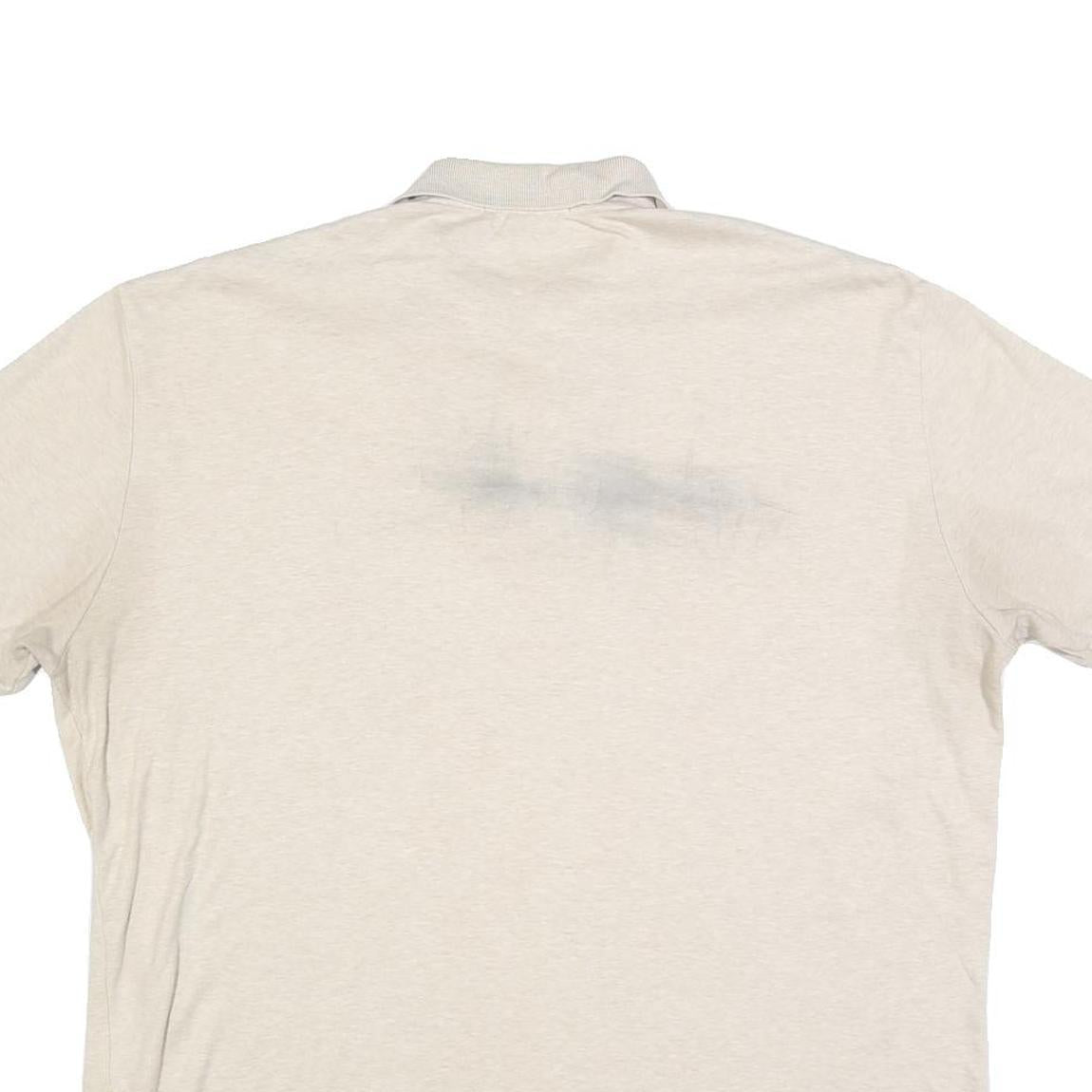 POLO RALPH LAUREN Mens Cream Short Sleeve Plain L Cotton Blend Polo Shirt