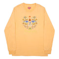 SUPREME Mens Yellow Graphic Long Sleeve Crew Neck T-Shirt M Cotton Fit