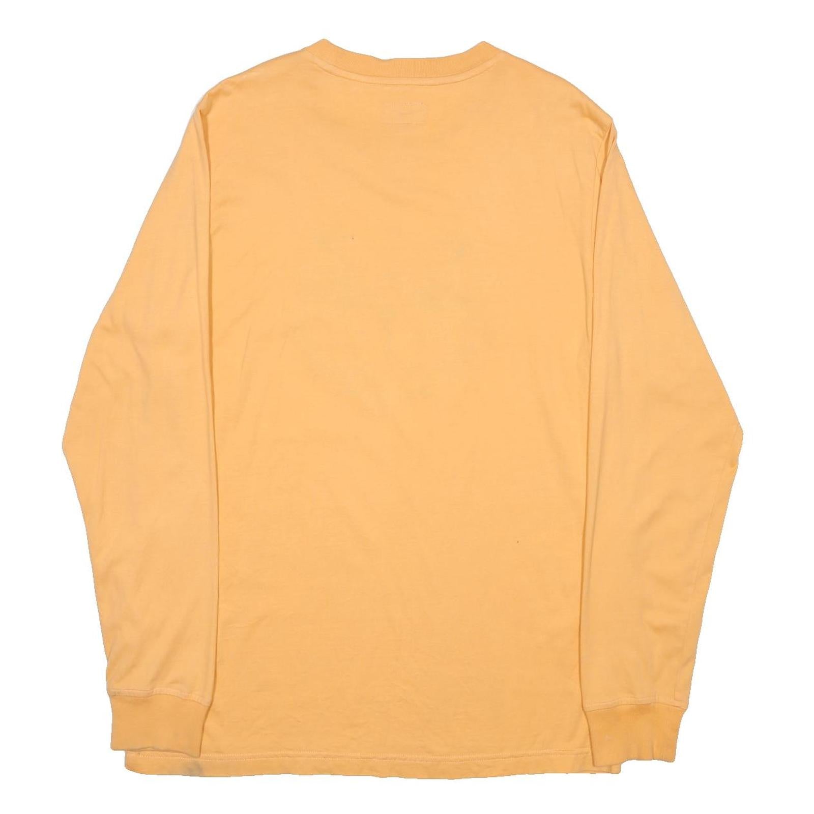 SUPREME Mens Yellow Graphic Long Sleeve Crew Neck T-Shirt M Cotton Fit