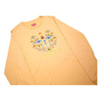 SUPREME Mens Yellow Graphic Long Sleeve Crew Neck T-Shirt M Cotton Fit