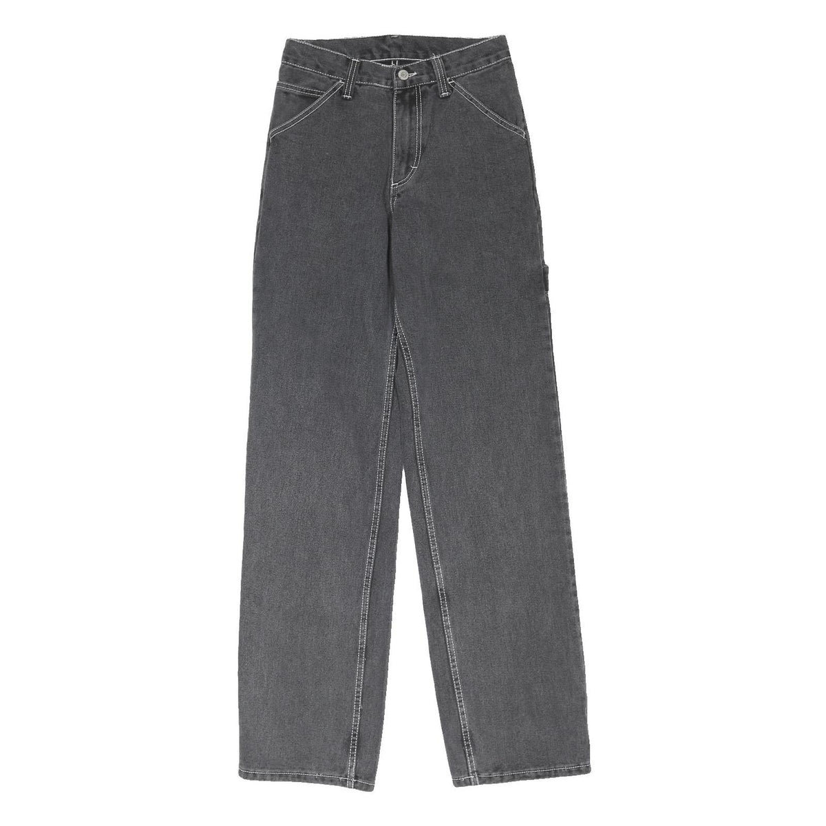 J GALT Womens Jeans Black Regular Straight Denim Medium W26 L33 Button Closure