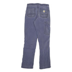 CARHARTT Mens Relaxed Fit Blue Cotton Blend Zip Trousers W28 L31 Casual Workwear