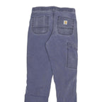 CARHARTT Mens Relaxed Fit Blue Cotton Blend Zip Trousers W28 L31 Casual Workwear