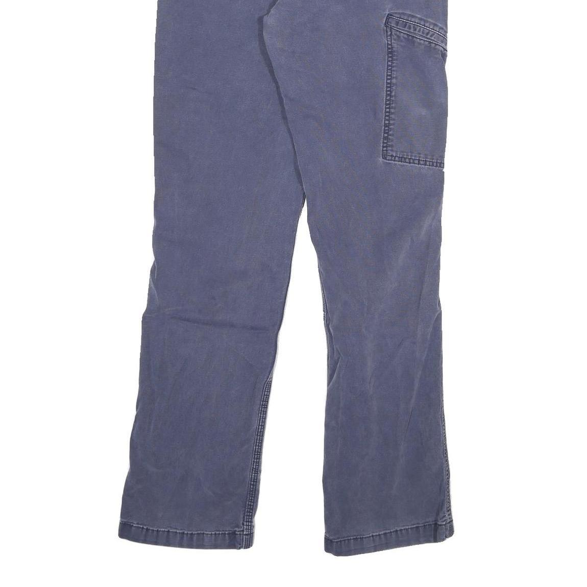 CARHARTT Mens Relaxed Fit Blue Cotton Blend Zip Trousers W28 L31 Casual Workwear