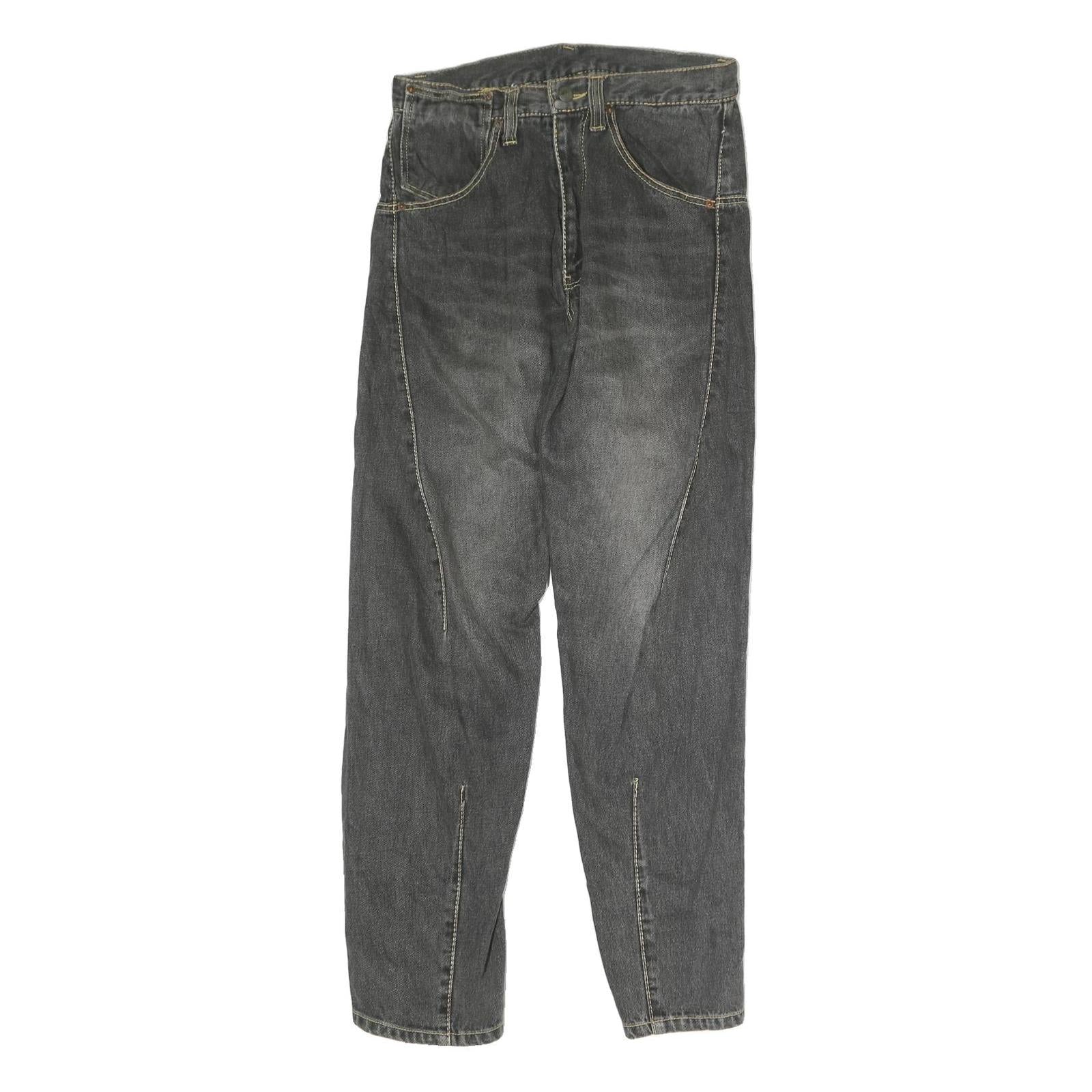 Mens Slim Black Denim Slim Jeans Cotton Zip W28 L29 Contemporary Style