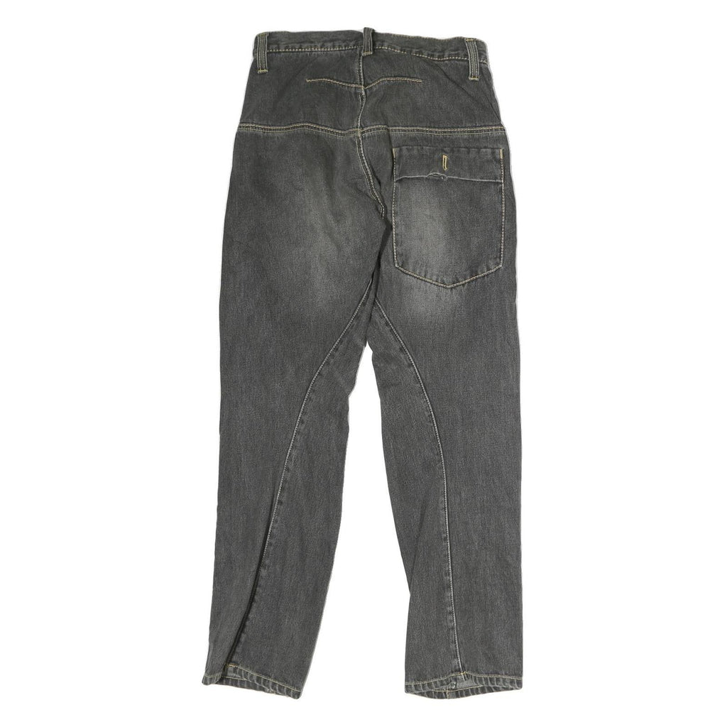 Mens Slim Black Denim Slim Jeans Cotton Zip W28 L29 Contemporary Style