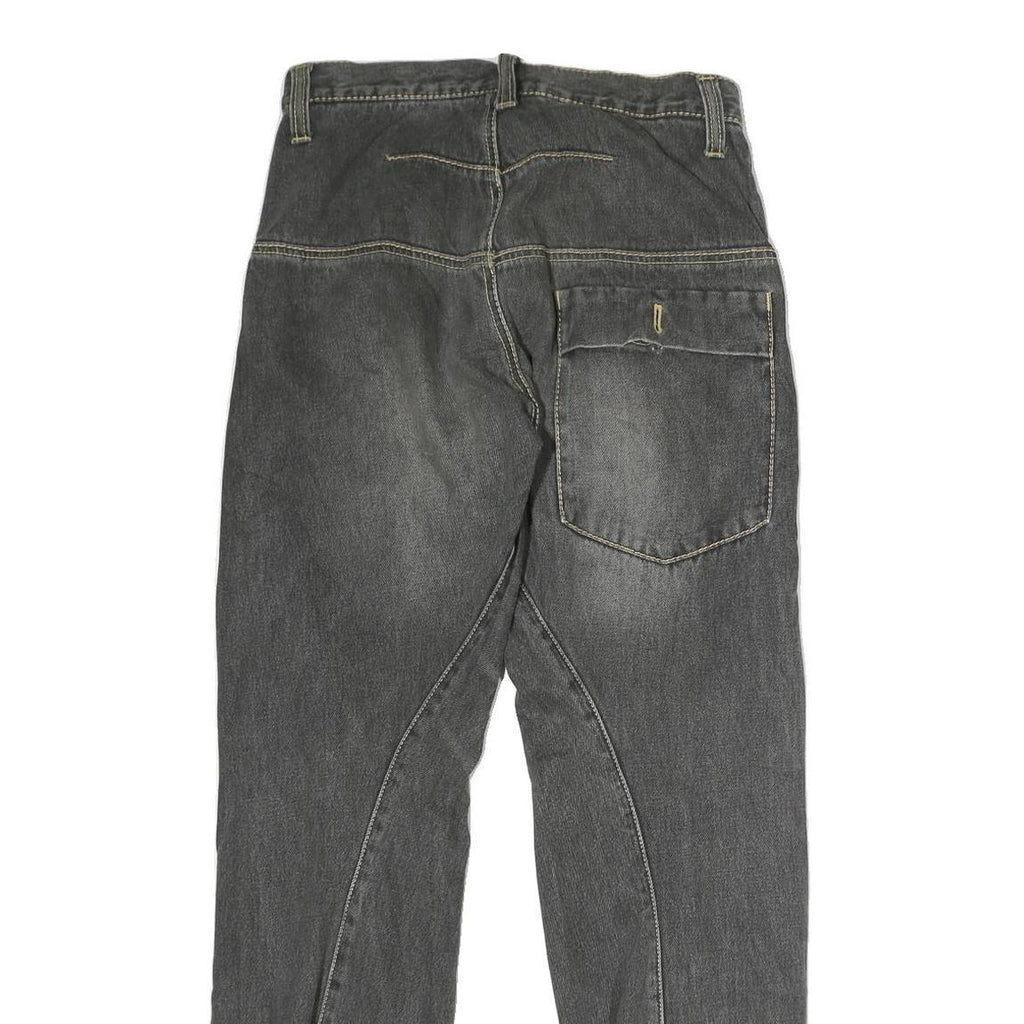 Mens Slim Black Denim Slim Jeans Cotton Zip W28 L29 Contemporary Style