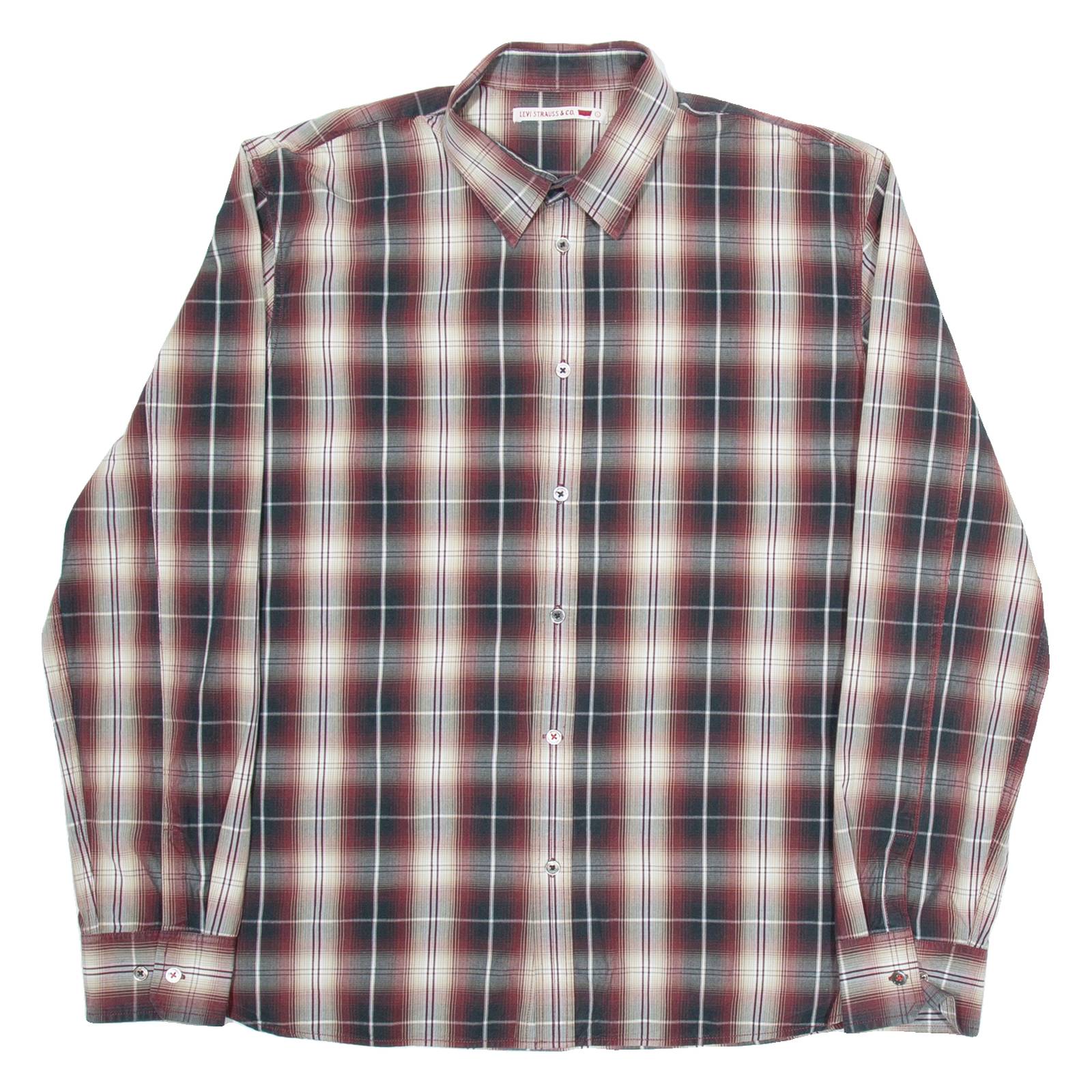 LEVI'S Mens Shirt Red Check Long Sleeve L