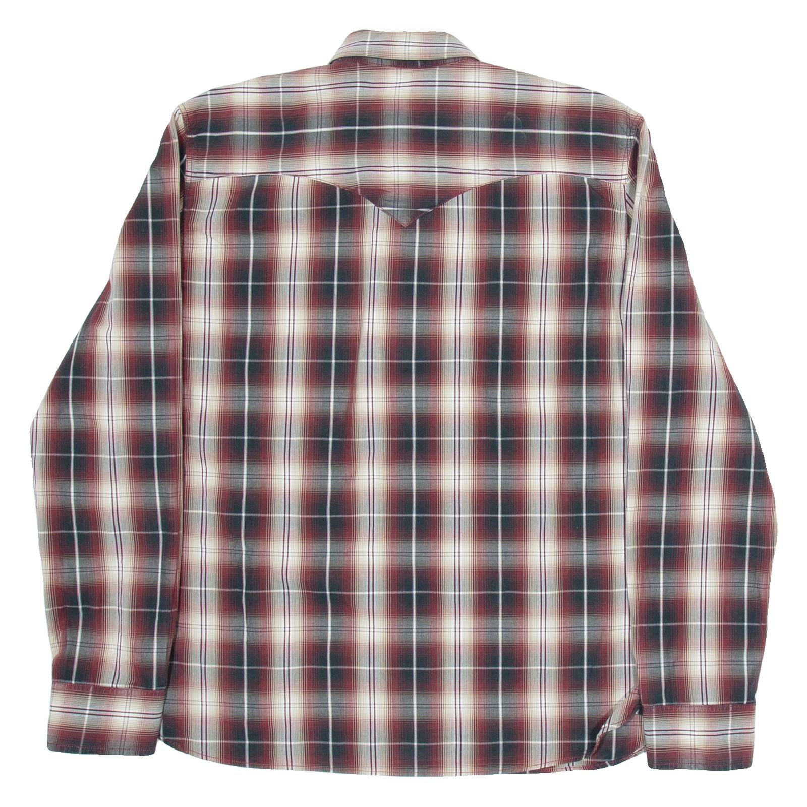 LEVI'S Mens Shirt Red Check Long Sleeve L