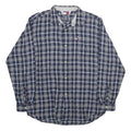 TOMMY HILFIGER Mens Blue & White Check Shirt XL Long Sleeve Cotton Casual